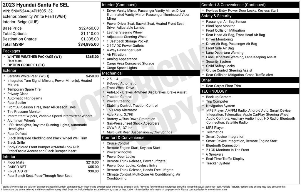 hyundai santa fe 2023 5NMS24AJ4PH505132 image hyundai santa fe 2023 5NMS24AJ4PH505132 image